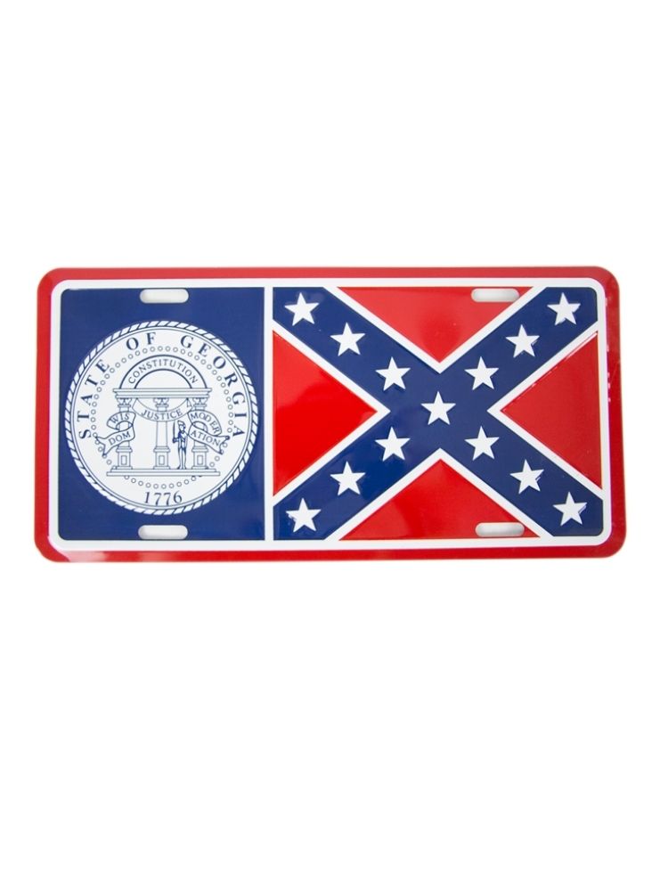License Plate Georgia State Flag 1776 METAL AUTO TAG Flag American smokey bandit 