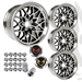 17x9 Black Snowflake Wheels Pontiac Trans Am Firebird w/Centercaps & Lug Nuts - 17x9 Black Snowflake Wheels Kit