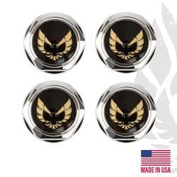 1977-81 Firebird Trans Am Snowflake Wheel Center Caps - Gold Birds (4ct) 