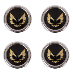 Metal Gold Snowflake Center Caps Set of Four 