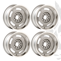 New 17in Camaro Corvette Rally Wheels Silver With Machined Lip - Set of 4 