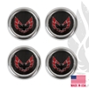 New 1977-81 Firebird Trans Am Metal Snowflake/Turbo Wheel Center Caps in Red - Set of Four  