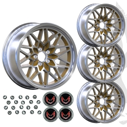 New - 19x9.5 Gold Snowflake Wheels Pontiac Trans Am Firebird w/Centercaps & Lug Nuts 