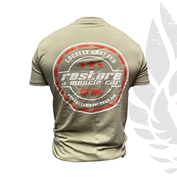 Official "Locally Crafted" Restore A Muscle Car Shirt - Light Green 