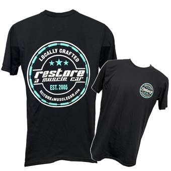 Official "Locally Crafted" Restore A Muscle Car T-shirt - Black 