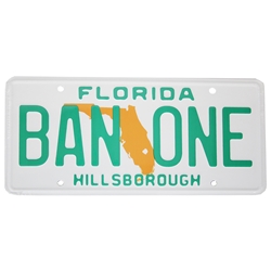 Florida BAN ONE Hillsborough  Plate 